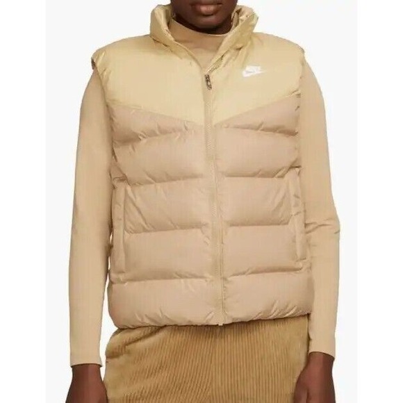 Nike Jackets & Blazers - Nike women's Therma-FIT Windrunner Down Puffer Vest‎ - size Large L - Hemp tan